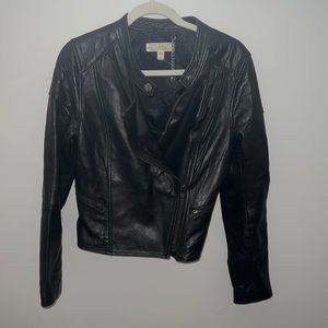 Womens Moto genuine leather jacket
